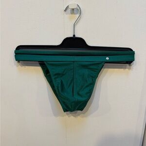 Men's Green Swim Double Strap Brief